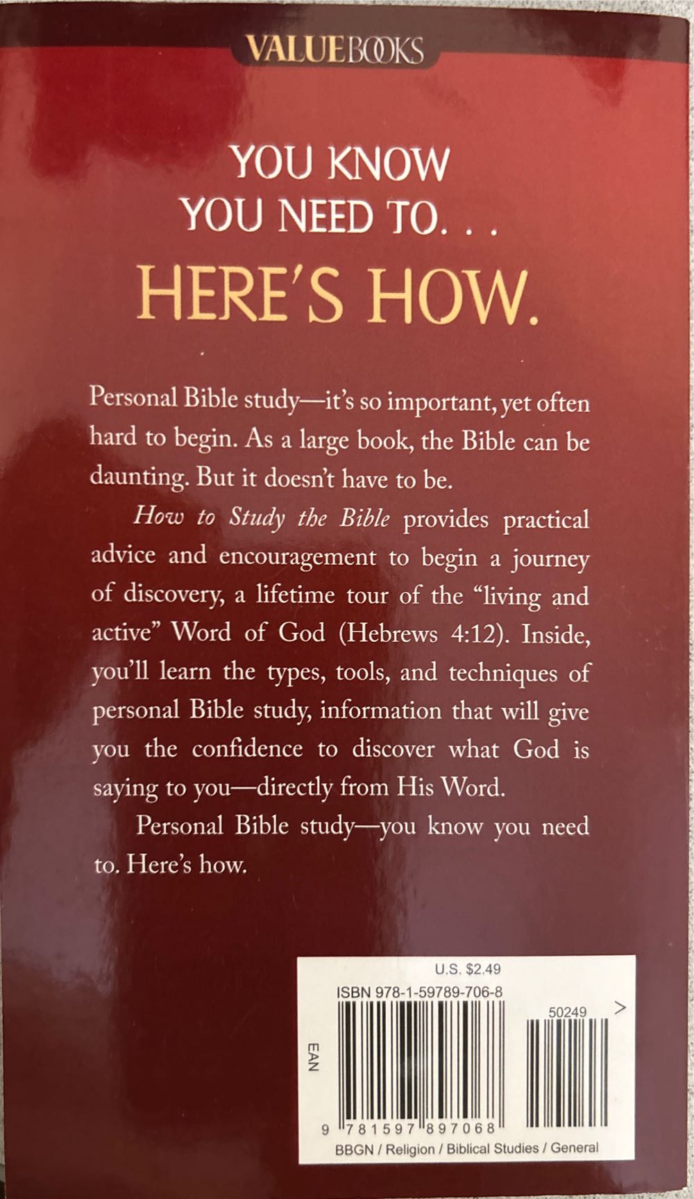 How to Study the Bible - Value Books (Barbour Publishing Inc - Paperback) book collectible [Barcode 9781597897068] - Main Image 2