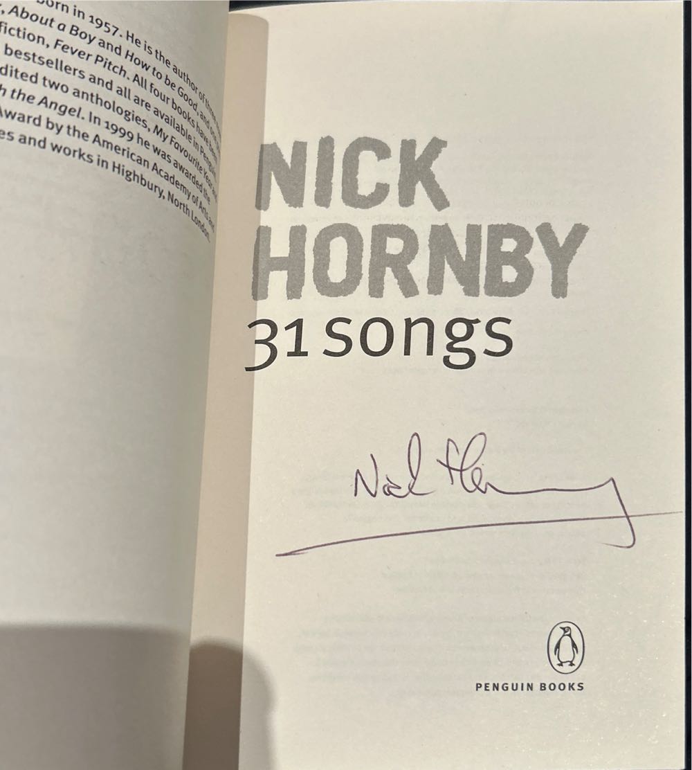 31 Songs - Nick Hornby (Penguin - Paperback) book collectible [Barcode 9780141013404] - Main Image 2