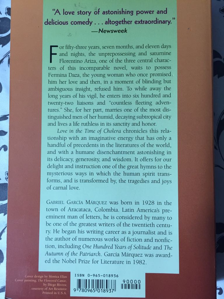 Love in The Time Of Cholera - Gabriel García Márquez (Quality Paperback Book Club - Paperback) book collectible [Barcode 9780965018937] - Main Image 2