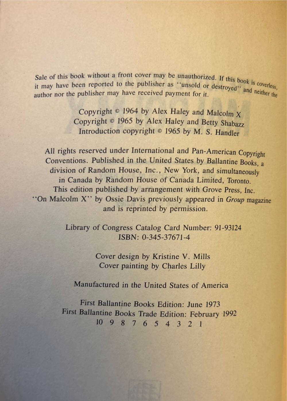 Autobiography of Malcolm X, The - Malcolm X (Ballantine Books - Paperback) book collectible [Barcode 9780345376718] - Main Image 3