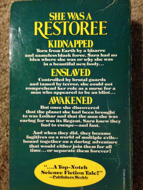 Restoree - Anne McCaffrey (Del Rey - Paperback) book collectible [Barcode 9780345291790] - Main Image 2