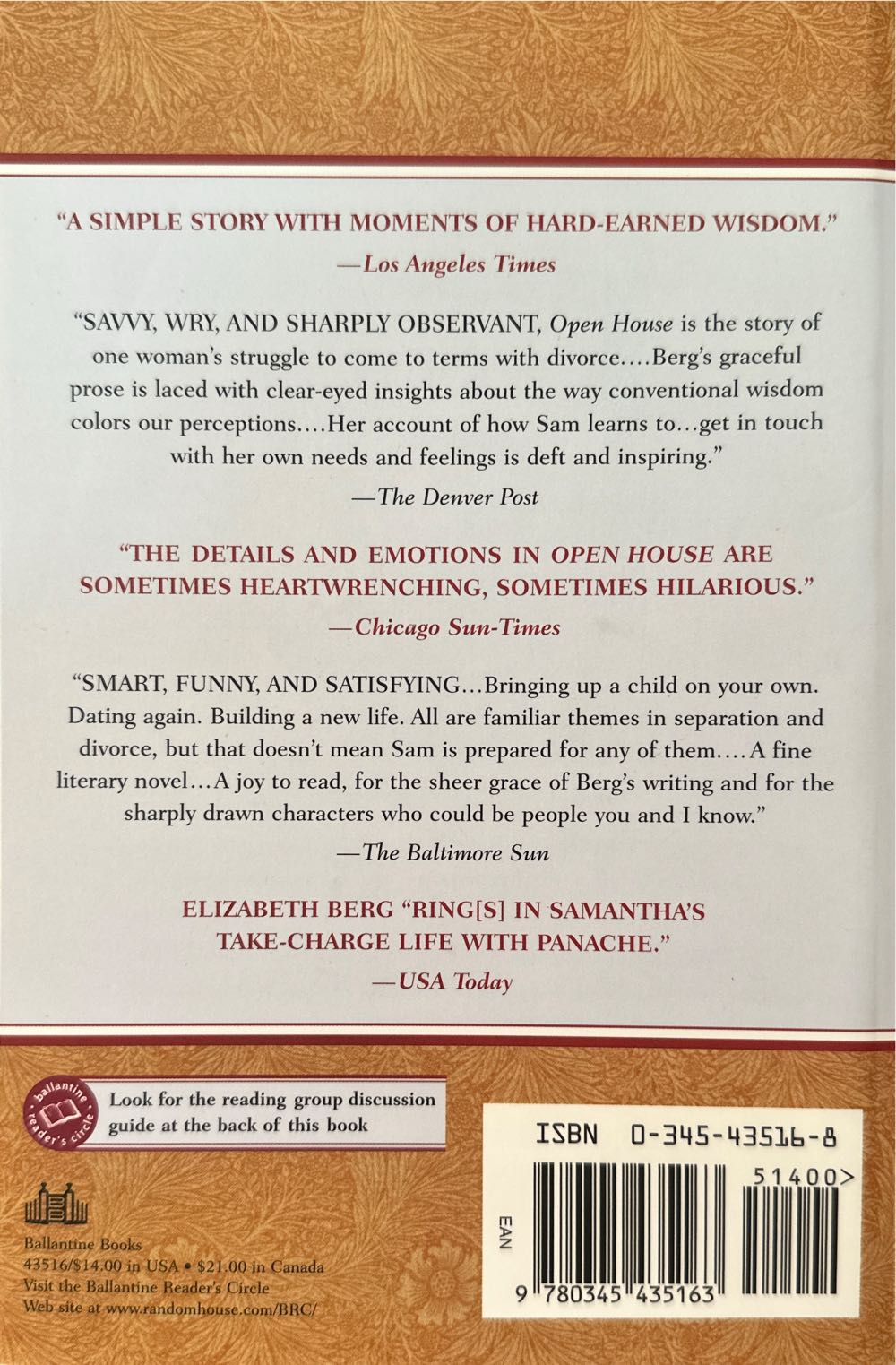 Open House - Berg, Elizabeth (Ballantine Books - Paperback) book collectible [Barcode 9780345435163] - Main Image 2