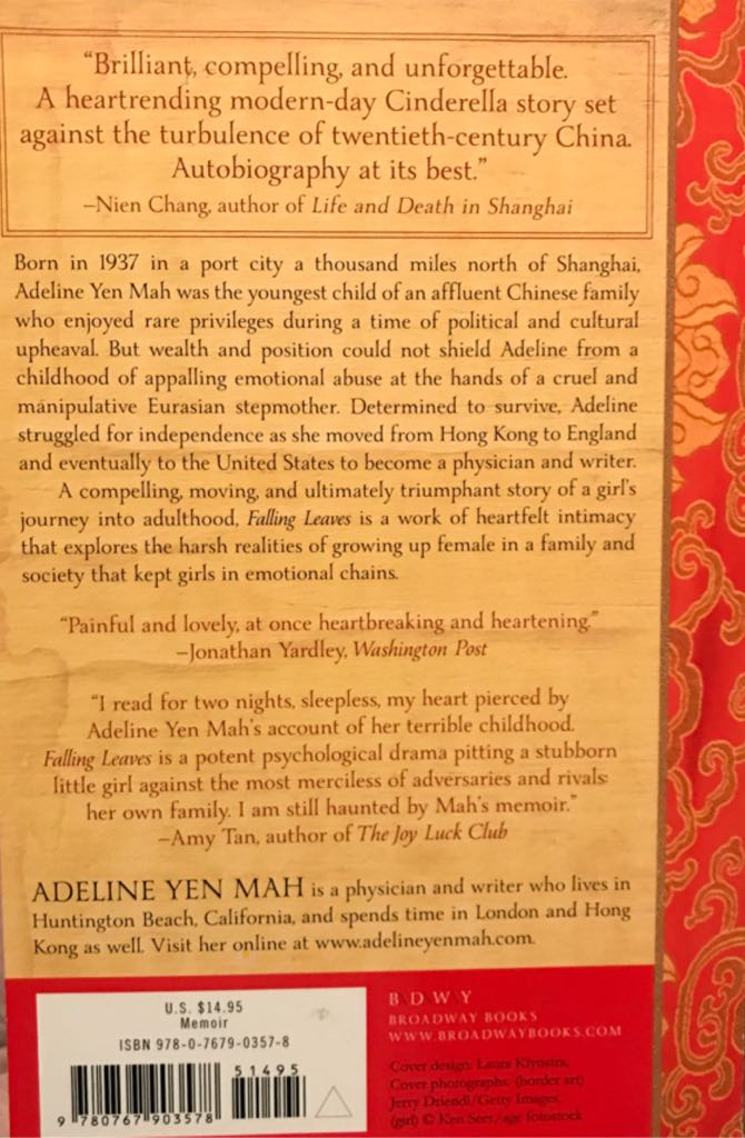 Falling Leaves: the Memoir of an Unwanted Chinese Daughter, by Mah - Adeline Yen Mah (Broadway Books - Paperback) book collectible [Barcode 9780767903578] - Main Image 2