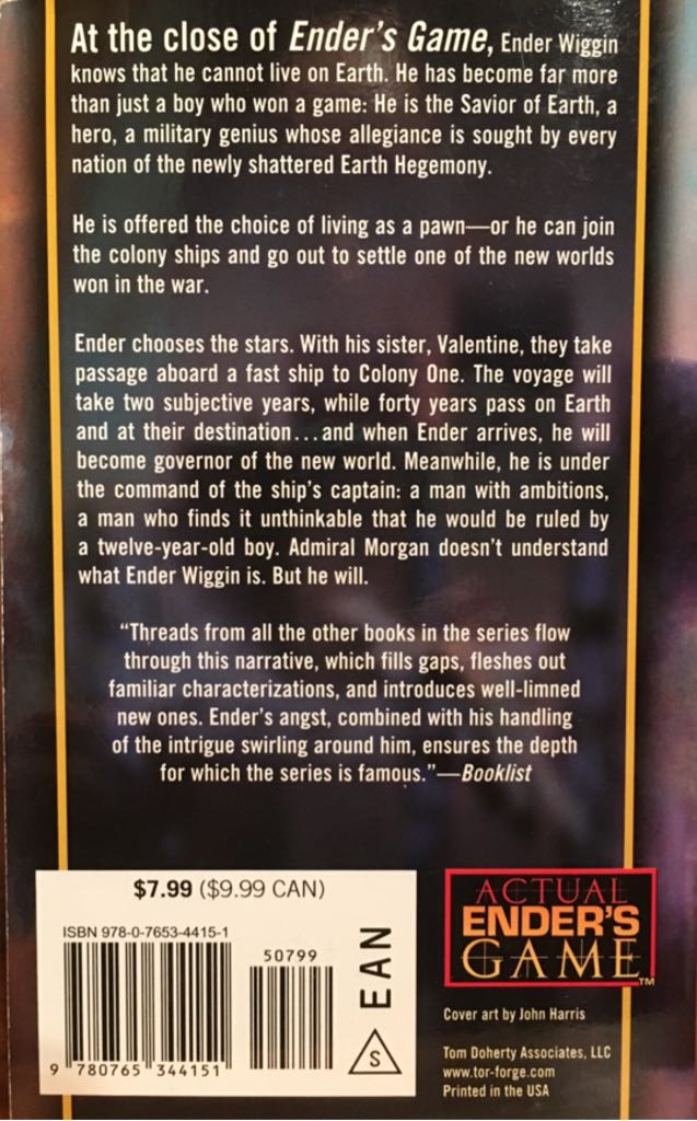Ender in Exile - Orson Scott Card (Tor Science Fiction - Paperback) book collectible [Barcode 9780765344151] - Main Image 2