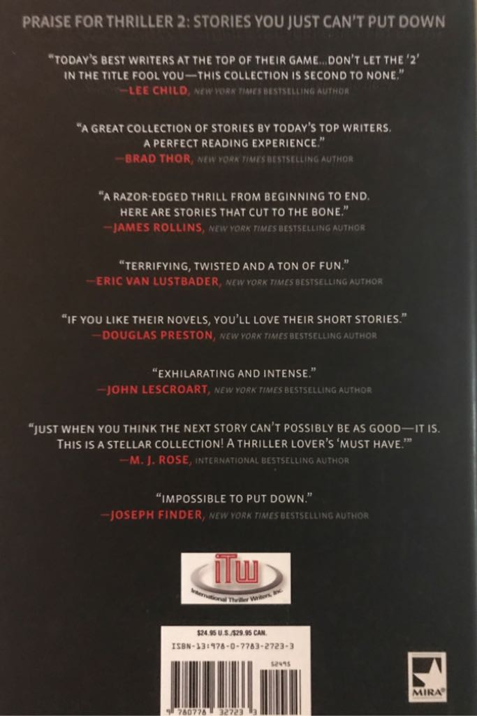 Thriller 2: Stories You Just Cant Put Down - Clive Cussler (Mira - Hardcover) book collectible [Barcode 9780778327233] - Main Image 2