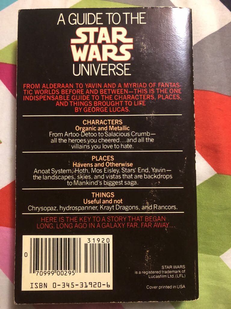 A Guide To The Star Wars Universe (1st Edition) - Raymond Velasco (- Paperback) book collectible [Barcode 9780345319203] - Main Image 2
