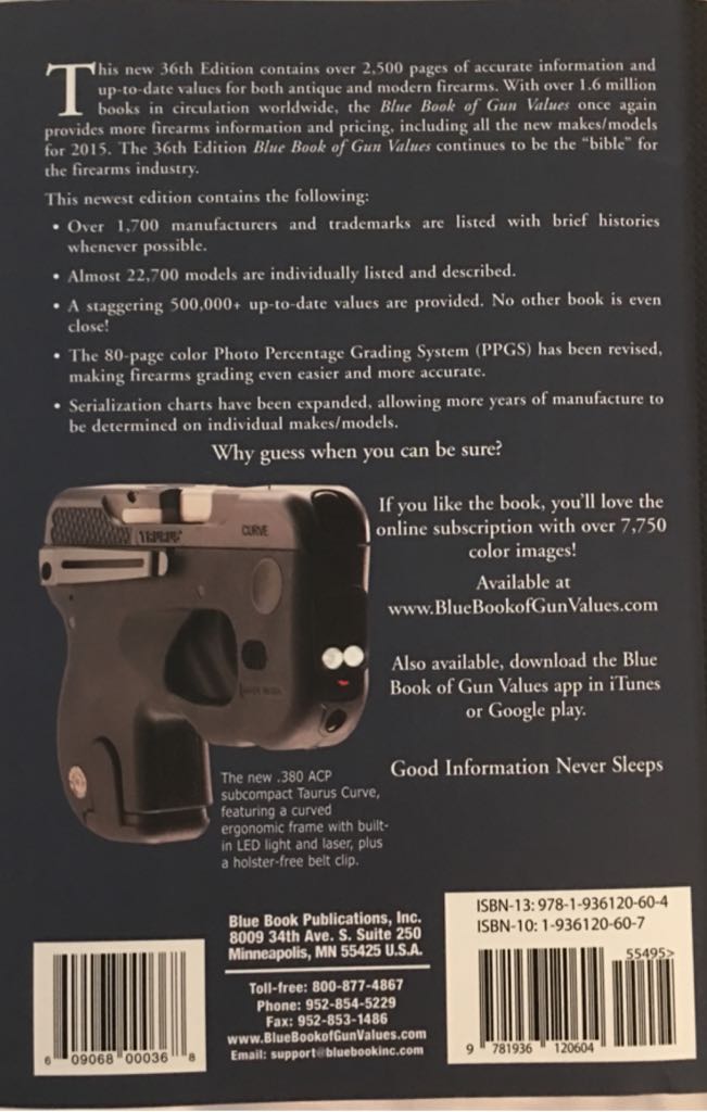 Blue Book of Gun Values - S. P. Fjestad (36th Edition Book) book collectible [Barcode 9781936120604] - Main Image 2