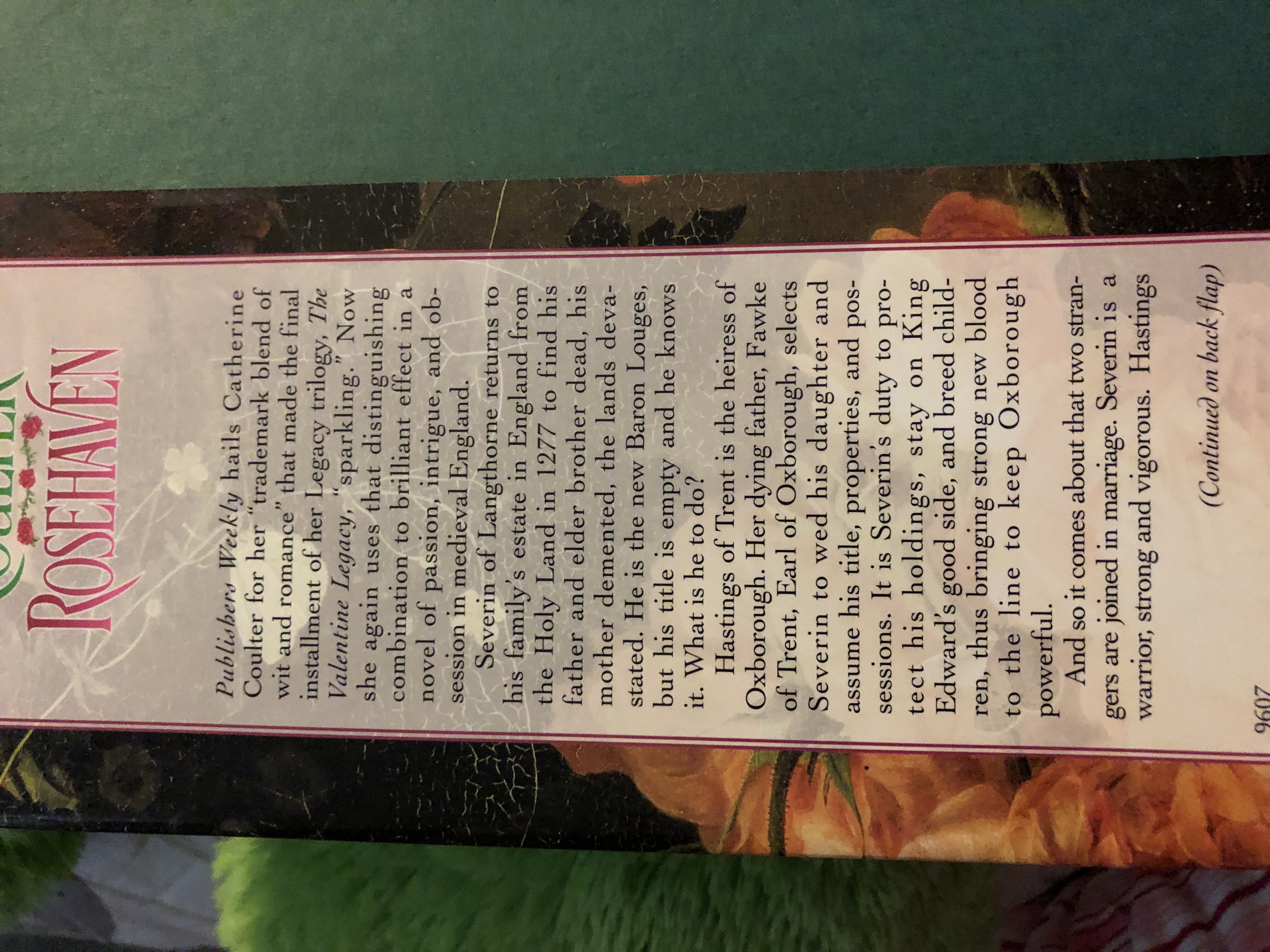 Catherine Coulter: Song Novels #5: Rosehaven - Catherine Coulter (G.P. PUTNAM’s Sons - Hardcover) book collectible [Barcode 9780399141430] - Main Image 2