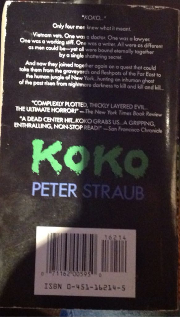 Koko - Peter Straub (Signet - Paperback) book collectible [Barcode 9780451162144] - Main Image 2