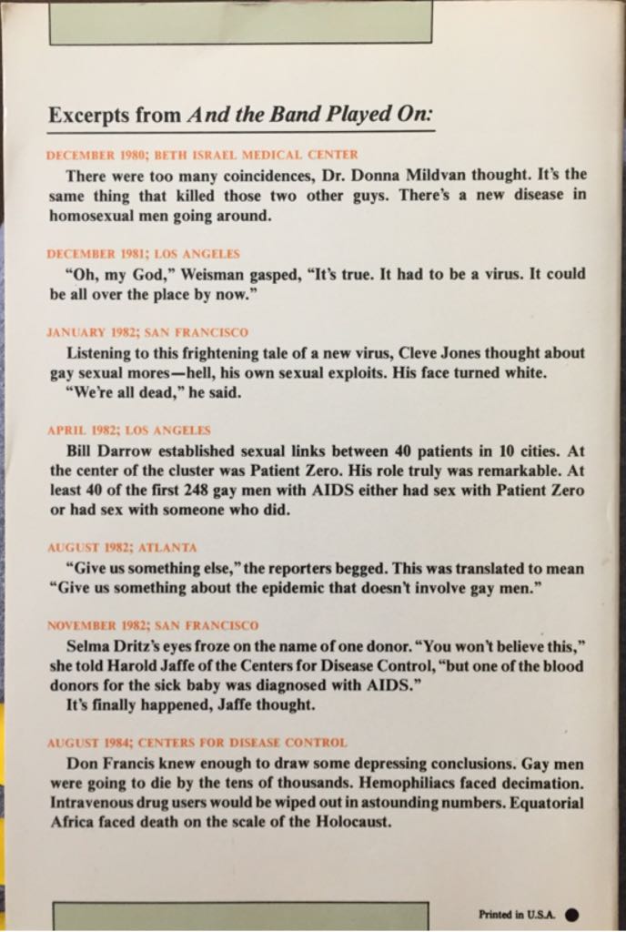 And the Band Played On - Randy Shilts (St. Martin’s Press - Hardcover) book collectible [Barcode 9780312374631] - Main Image 2