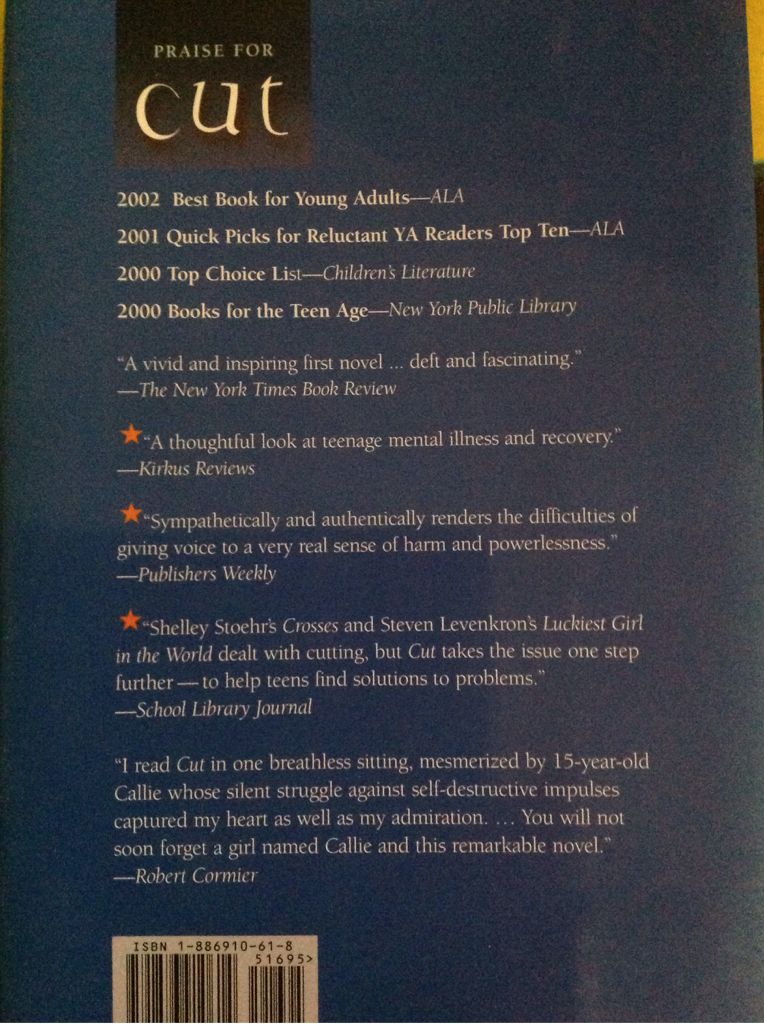 Cut - Patricia McCormick (Lemniscaat - Hardcover) book collectible [Barcode 9781886910614] - Main Image 2