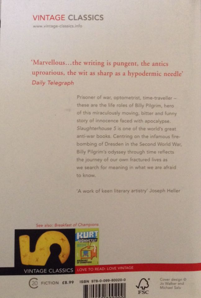 Slaughterhouse 5 - Kurt Vonnegut (Vintage Classics - Paperback) book collectible [Barcode 9780099800200] - Main Image 2