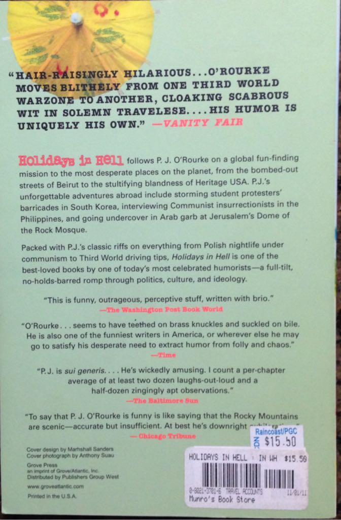 Holidays in Hell - P. J. O’Rourke (Grove Press - Paperback) book collectible [Barcode 9780802137012] - Main Image 2