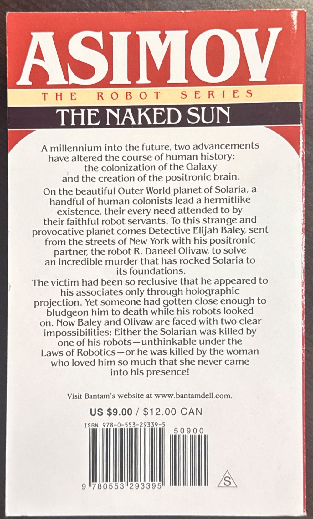 Naked Sun (106A), The - Isaac Asimov (Bantam Spectra - Paperback) book collectible [Barcode 9780553293395] - Main Image 2