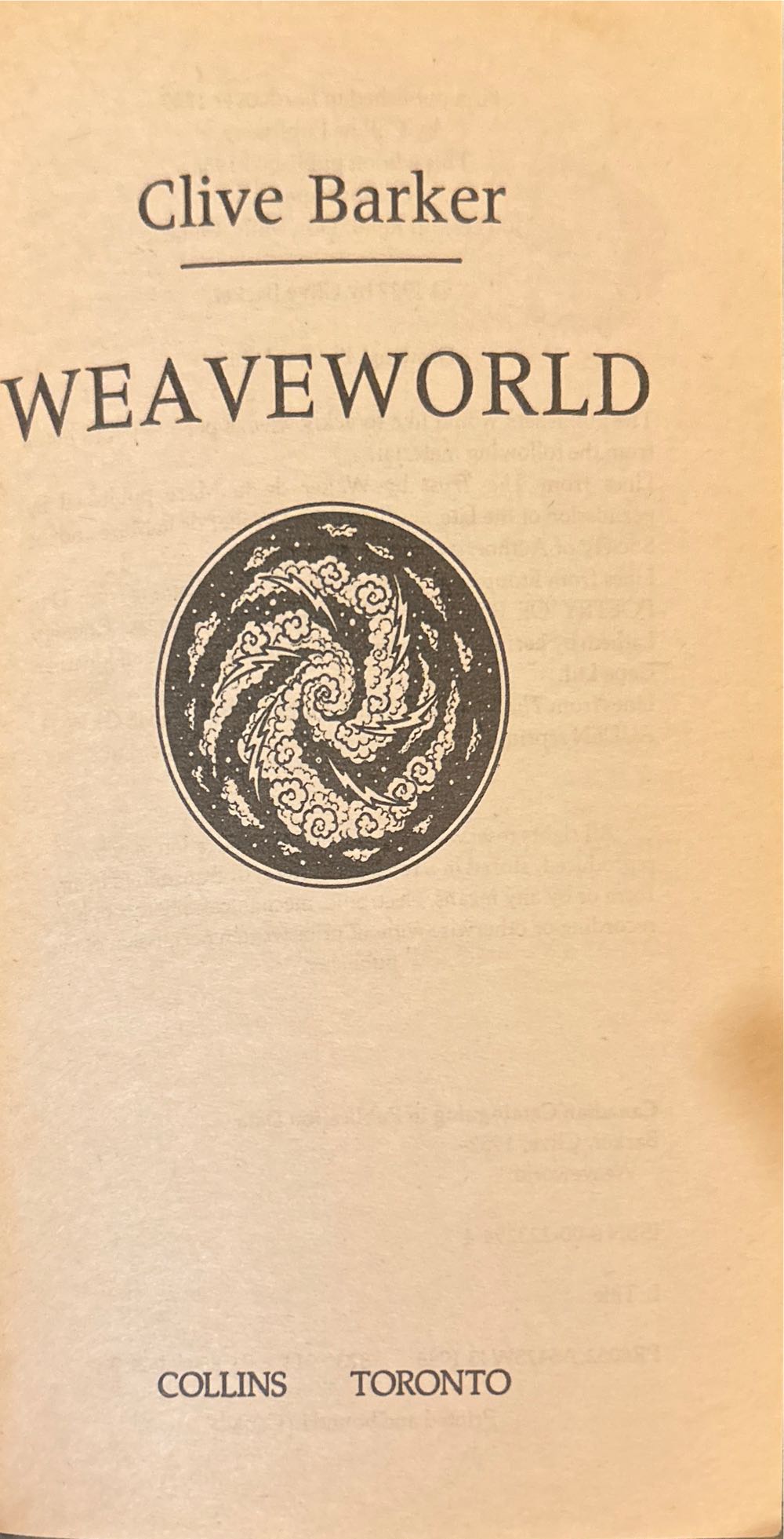 Weaveworld - Clive Barker (Collins - Paperback) book collectible [Barcode 9780002232944] - Main Image 3