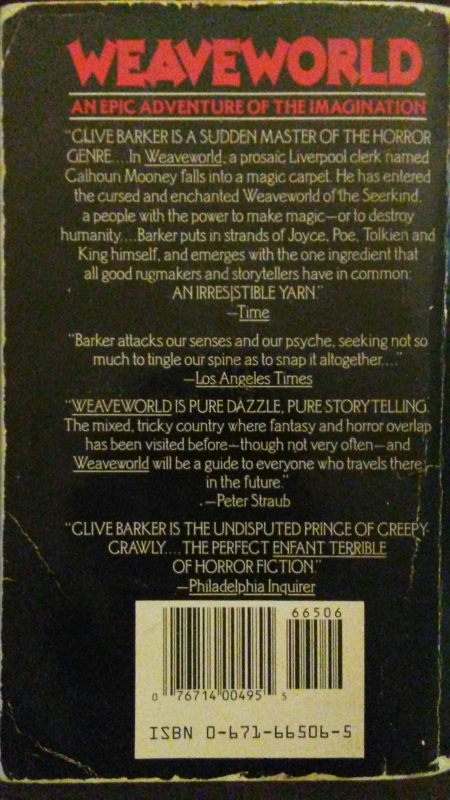 Weaveworld - Clive Barker (A Pocket Book - Paperback) book collectible - Main Image 2