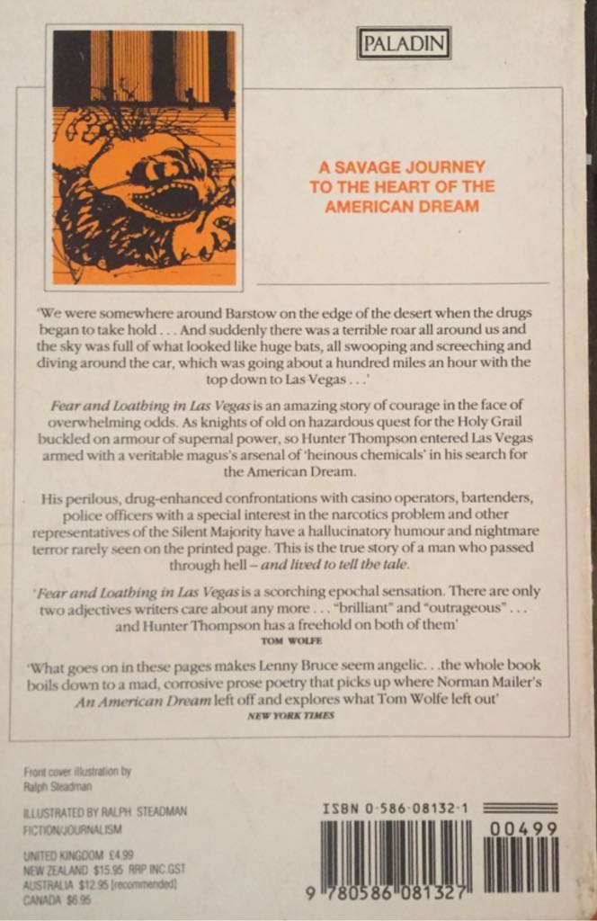 Fear And Loathing In Las Vegas - Hunter S. Thompson (Paladin Grafton Books - Paperback) book collectible [Barcode 9780586081327] - Main Image 2