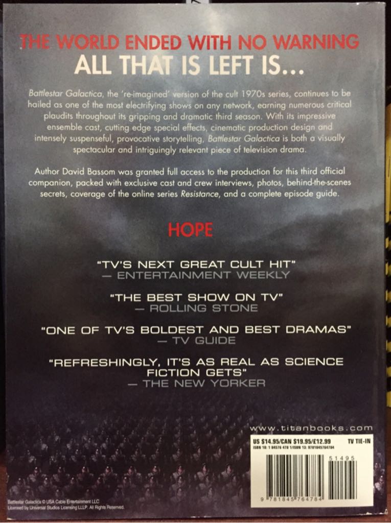 Battlestar Galactica: The Official Companion Season 3 - David Bassom (Titan Books - Paperback) book collectible [Barcode 9781845764784] - Main Image 2