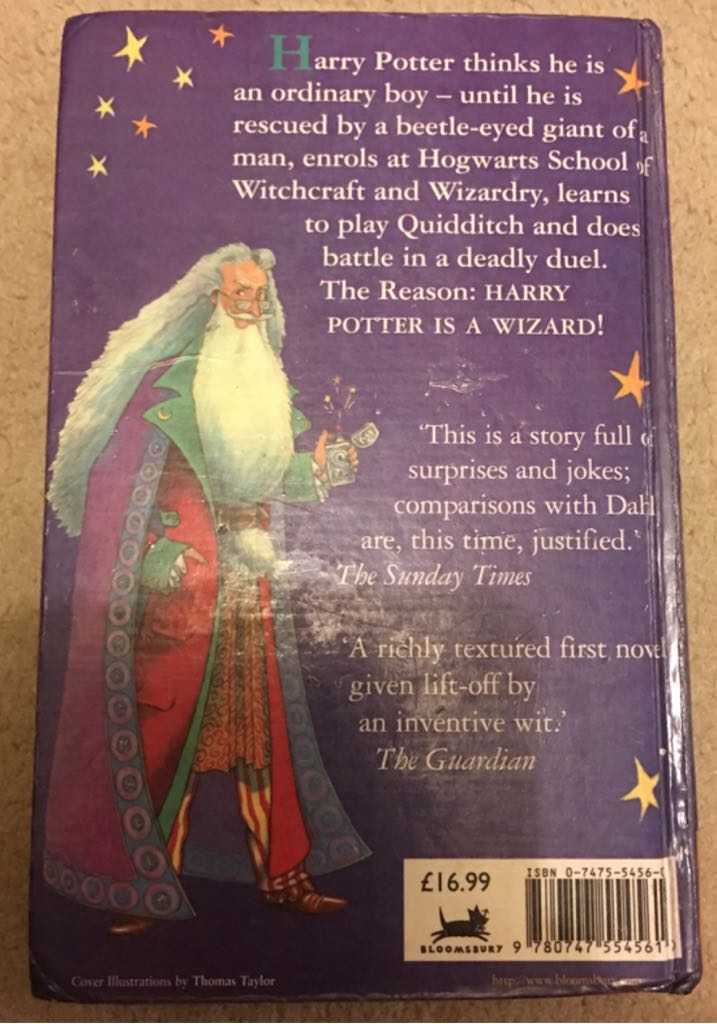 Harry Potter and the Philosophers Stone - J.K. Rowling (Bloomsbury Publishing - Paperback) book collectible [Barcode 9780747554561] - Main Image 2