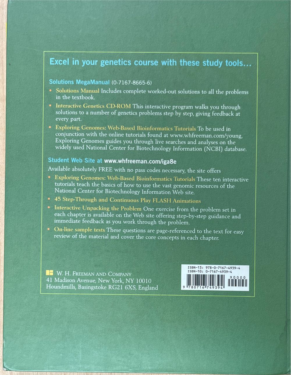 Introduction to Genetic Analysis - Anthony J. F. Griffiths (W. H. Freeman - Hardcover) book collectible [Barcode 9780716749394] - Main Image 2