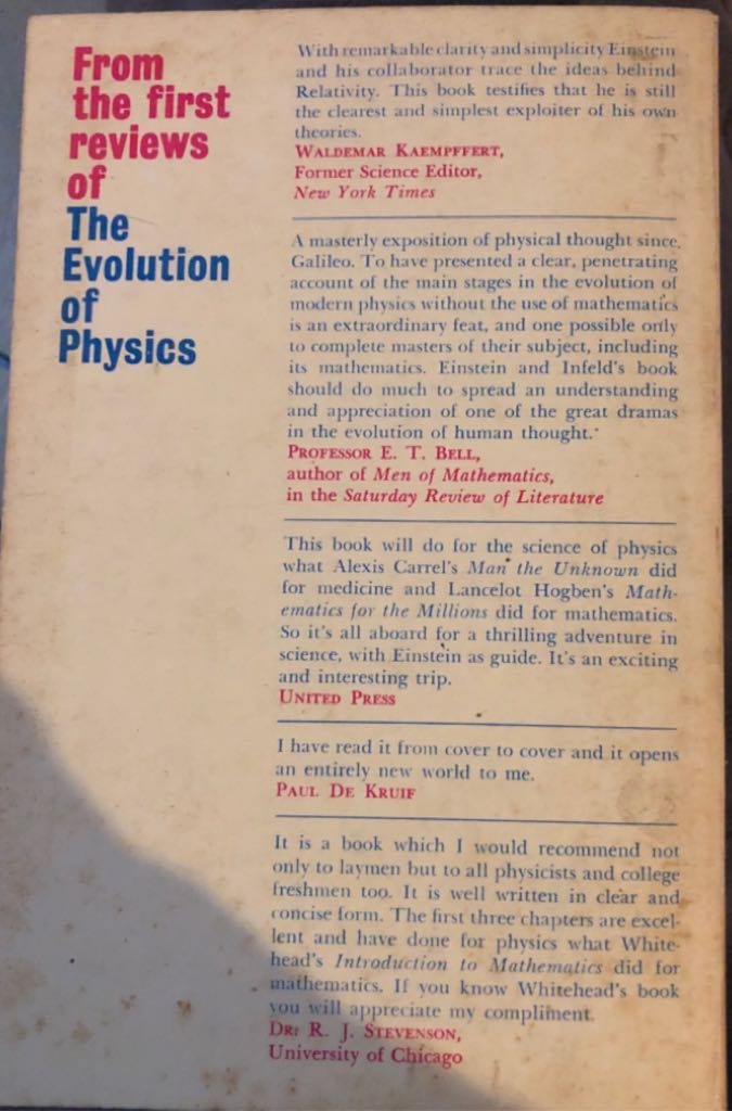 The Evolution of Physics - Albert Einstein (Simon & Schuster Inc - Hardcover) book collectible [Barcode 9781416559450] - Main Image 2