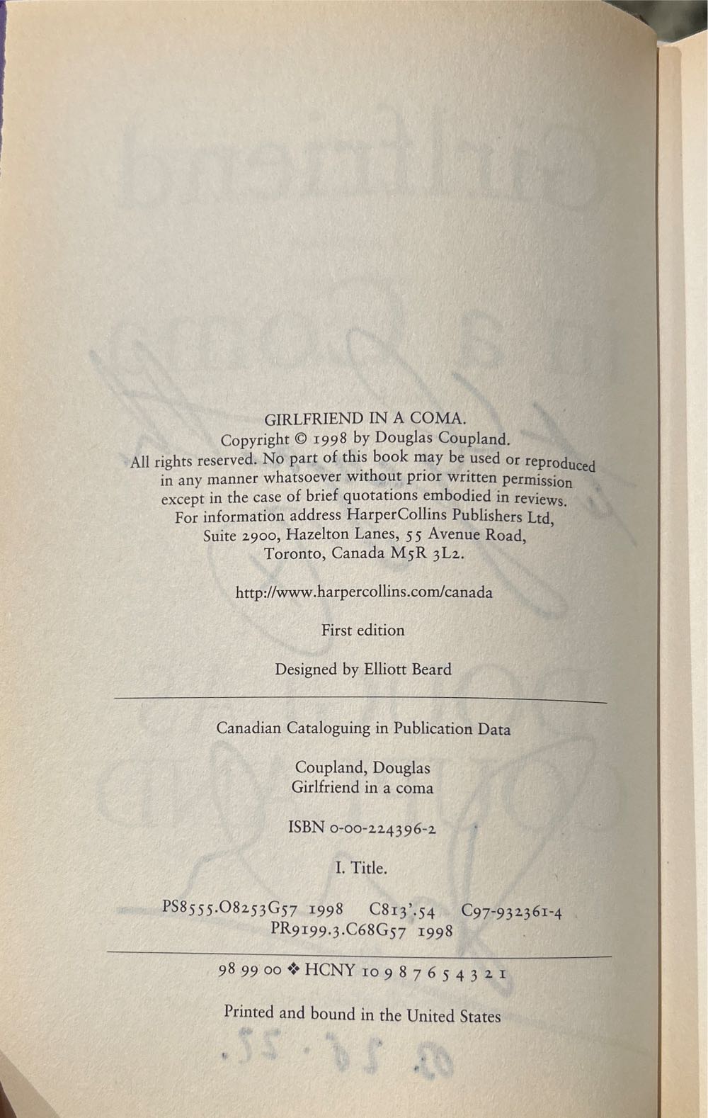 Girlfriend In A Coma - Douglas Coupland (Hardcover) book collectible [Barcode 9780002243964] - Main Image 3