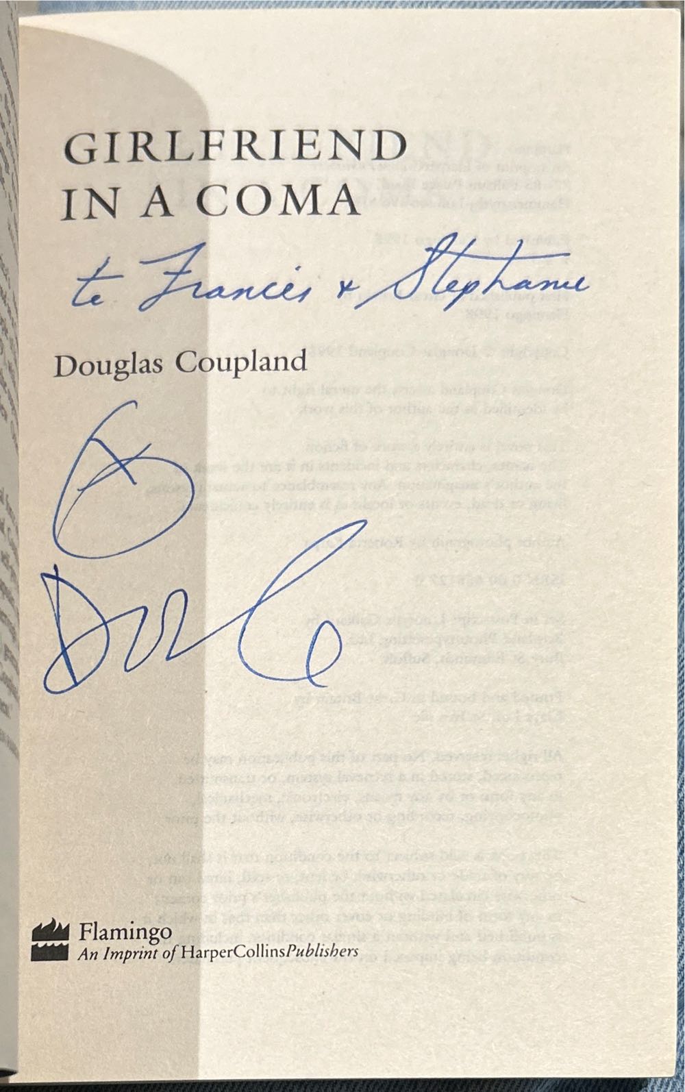 Girlfriend In A Coma - Douglas Coupland (Collins Flamingo - Paperback) book collectible [Barcode 9780006551270] - Main Image 2