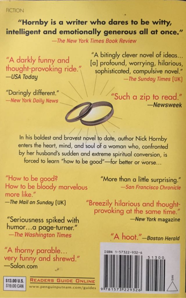 How to Be Good - Nick Hornby (Riverhead Books - Trade Paperback) book collectible [Barcode 9781573229326] - Main Image 2