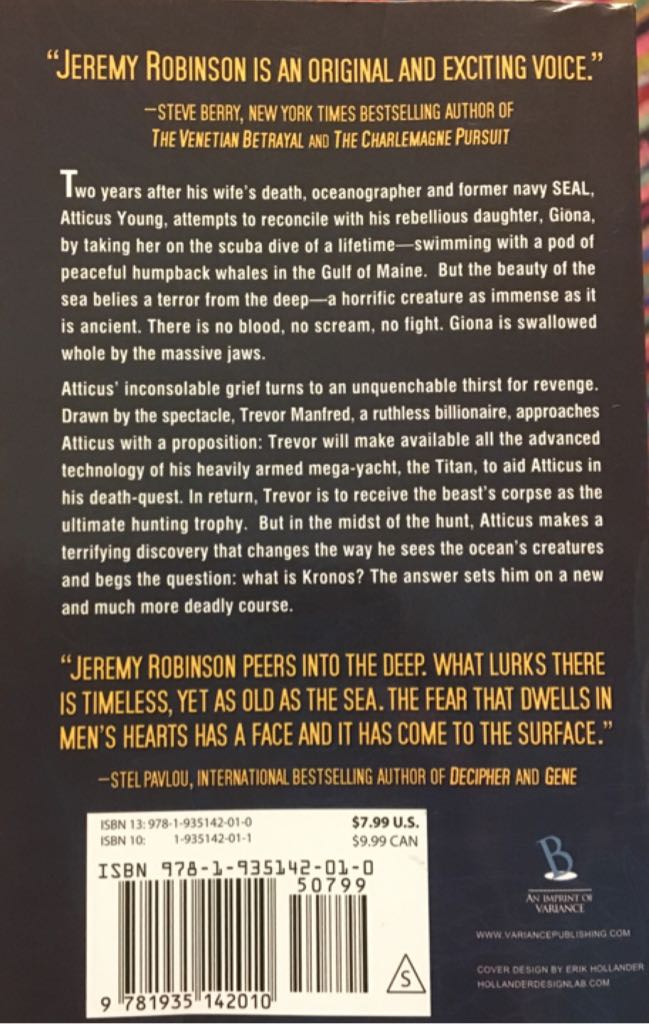 Kronos - Jeremy Robinson (Breakneck Books - Paperback) book collectible [Barcode 9781935142010] - Main Image 2