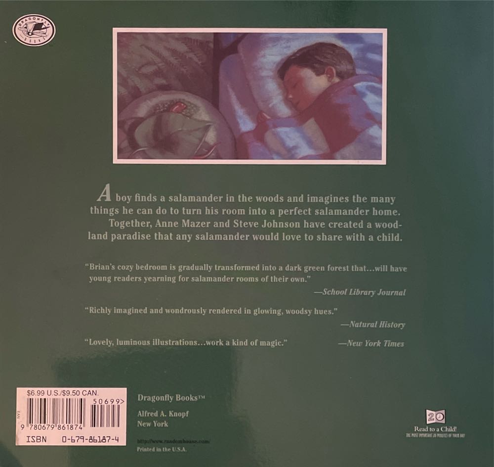 The Salamander Room - Anne Mazer (Dragonfly Books - Hardcover) book collectible [Barcode 9780679861874] - Main Image 2