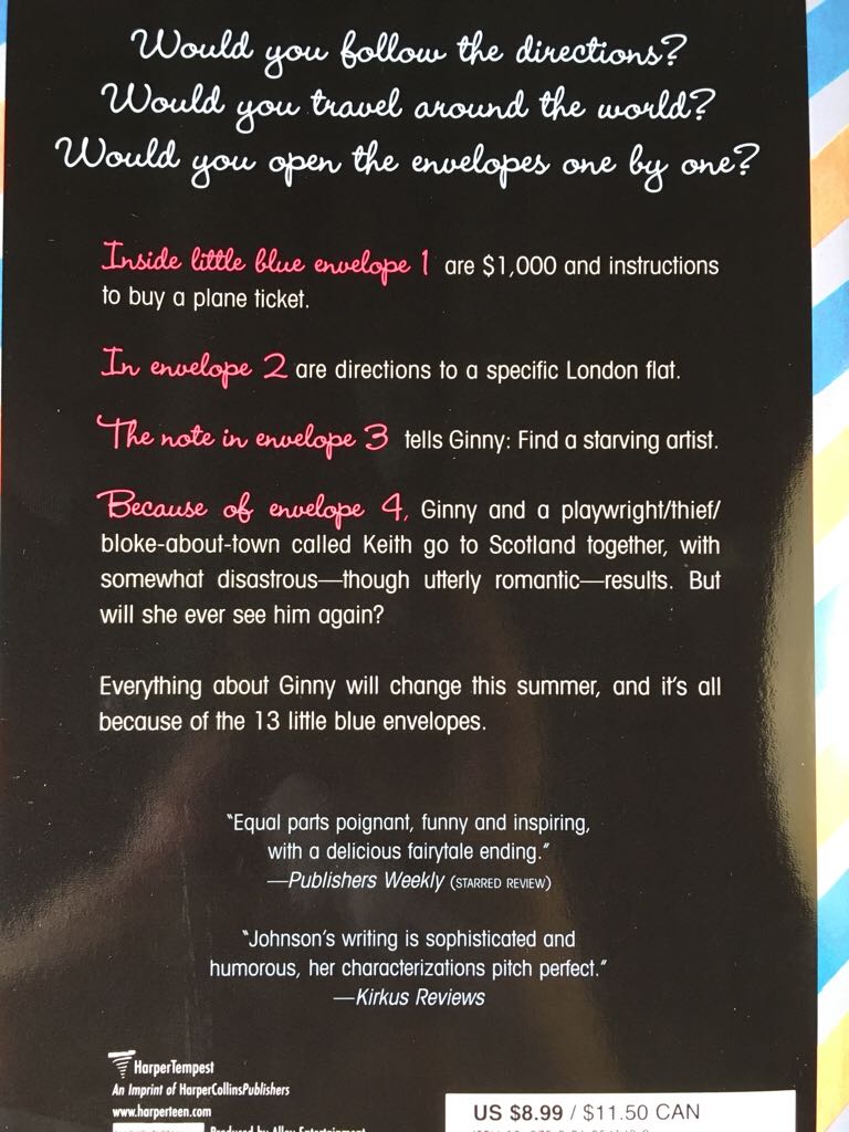 13 Little Blue Envelopes - Maureen Johnson (HarperCollins - Trade Paperback) book collectible [Barcode 9780060541439] - Main Image 2