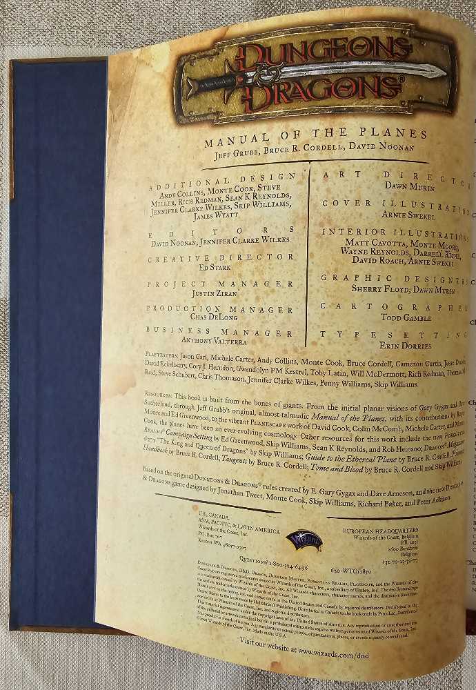 Manual Of The Planes - Bruce R., Cordell/Jeff Grubb/Dave Noonan (Wizards of the Coast, Inc. - Hardcover) book collectible [Barcode 9780786918508] - Main Image 3