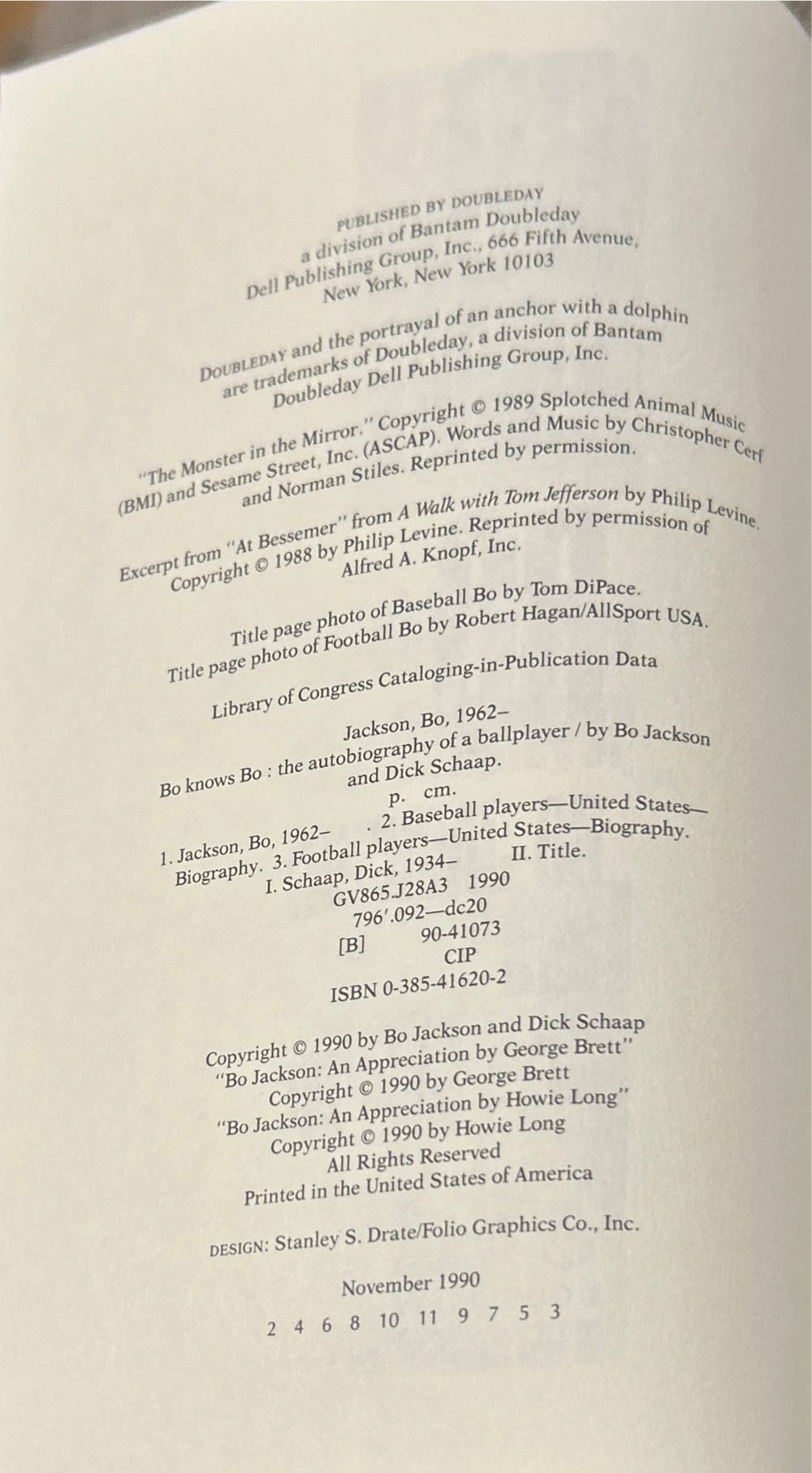 Bo Knows Bo - Bo Jackson (Doubleday Books - Hardcover) book collectible [Barcode 9780385416207] - Main Image 4