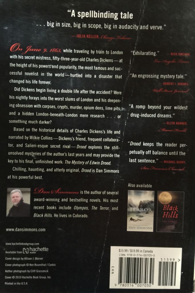 Drood - Dan Simmons (Back Bay Books - Paperback) book collectible [Barcode 9780316007030] - Main Image 2