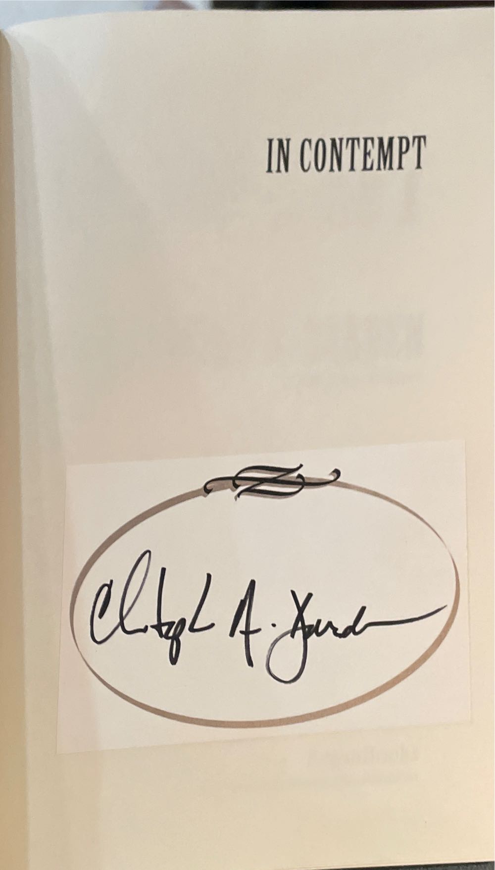 In Contempt - Darden, Christopher (ReganBooks - Hardcover) book collectible [Barcode 9780060391836] - Main Image 3