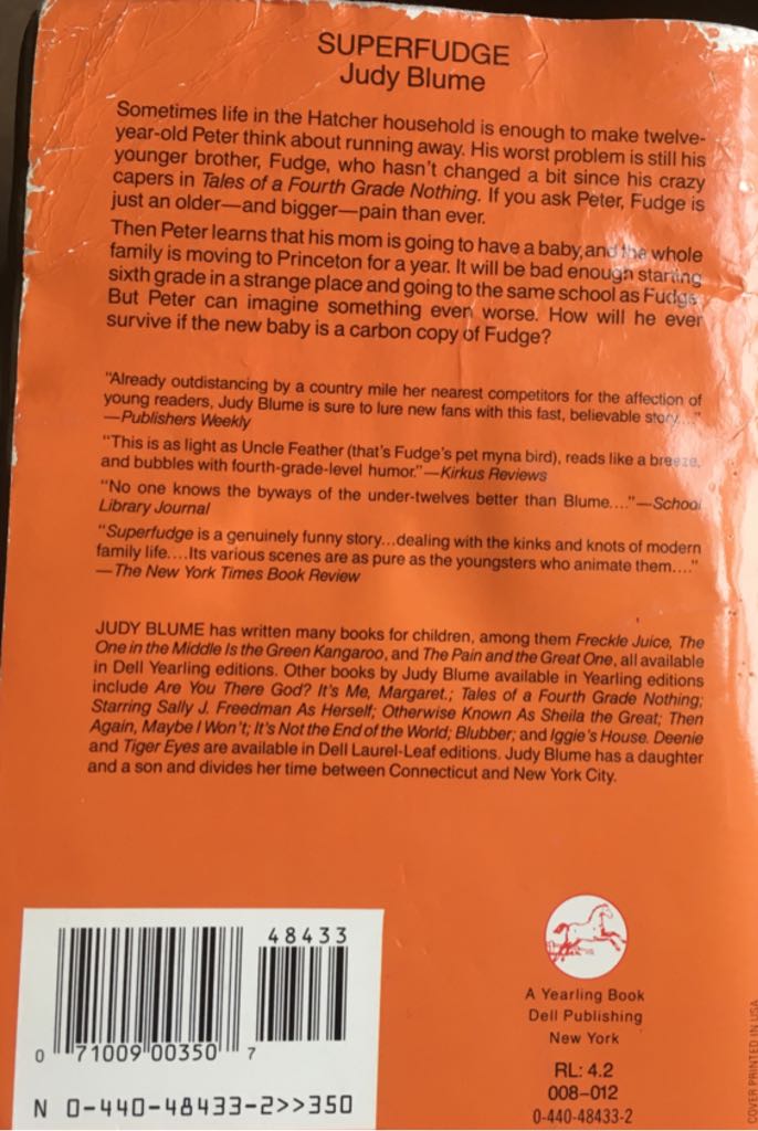 Superfudge - Judy Blume (Yearling Books - Paperback) book collectible [Barcode 9780440484332] - Main Image 2