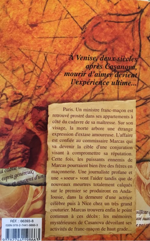 Conjuration Casanova - Jacques Ravenne book collectible [Barcode 9782744198663] - Main Image 2