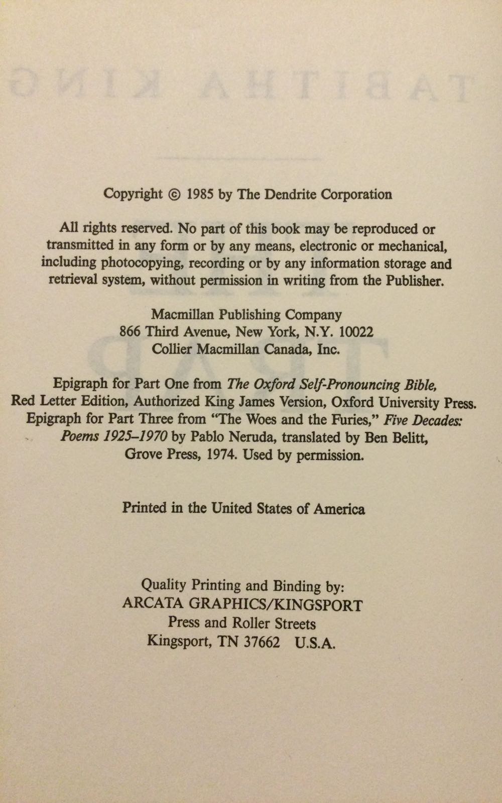 The Trap - Tabitha King (- Hardcover) book collectible [Barcode 0025631403] - Main Image 3