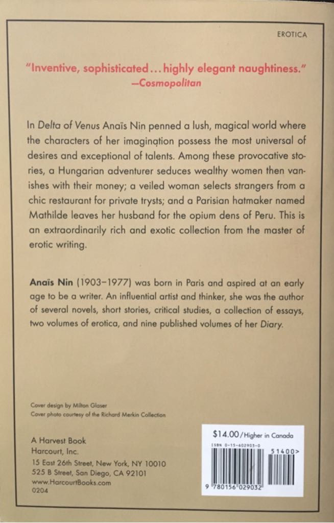 Delta of Venus - Anais Nin (Mariner Books) book collectible [Barcode 9780156029032] - Main Image 2