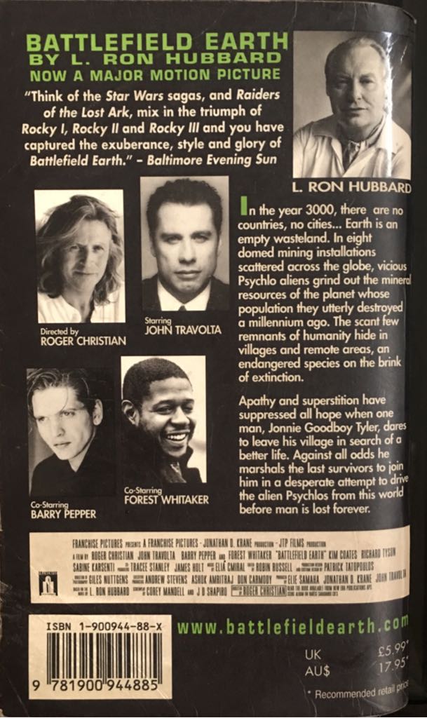 Battlefield Earth - L Ron (New Era Publications - Paperback) book collectible [Barcode 9781900944885] - Main Image 2