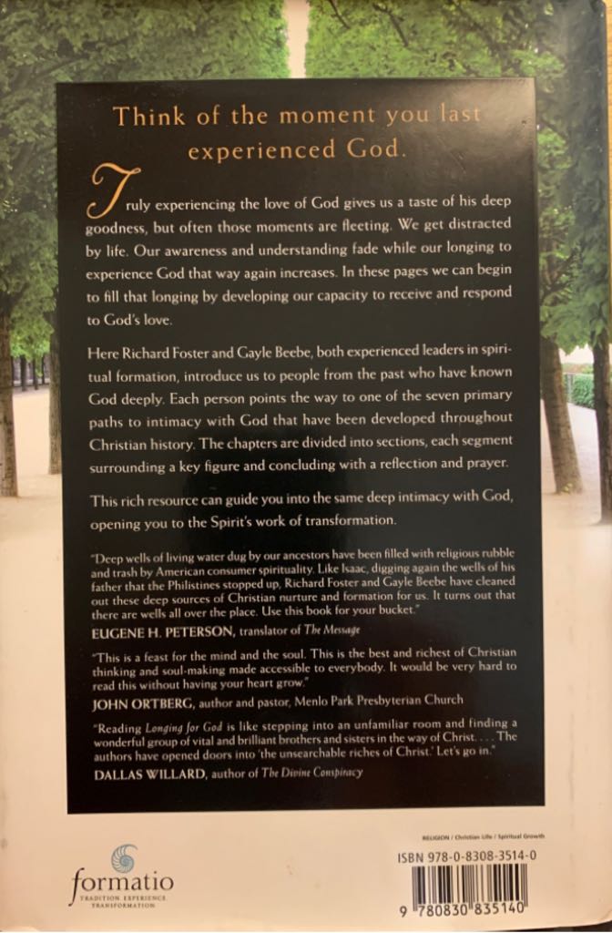 Longing for God: Seven Paths of Christian Devotion - Foster, Richard (- Hardcover) book collectible [Barcode 9780830835140] - Main Image 2