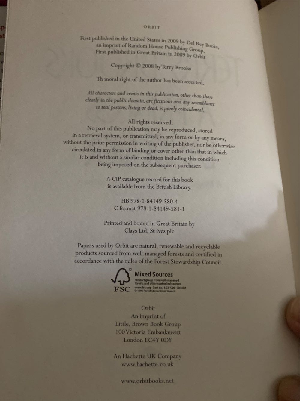 A Princess Of Landover - Terry Brooks (Orbit - Hardcover) book collectible [Barcode 9781841495804] - Main Image 2