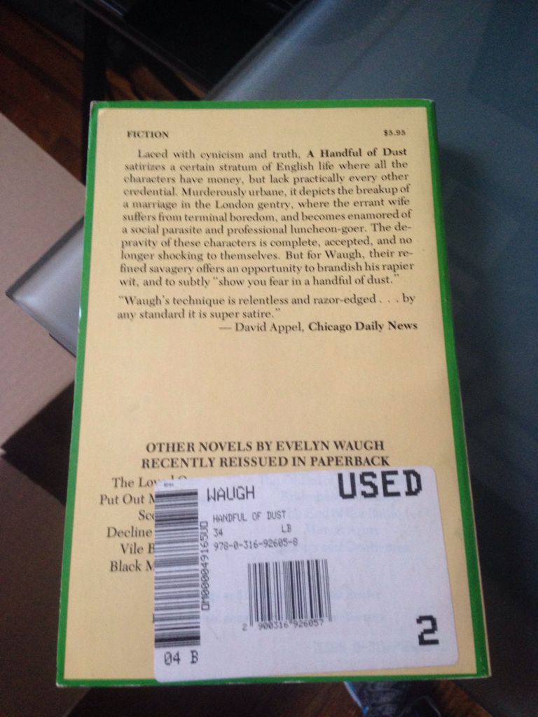 A Handful of Dust - Evelyn Waugh (Back Bay Books - Paperback) book collectible [Barcode 9780316926058] - Main Image 2
