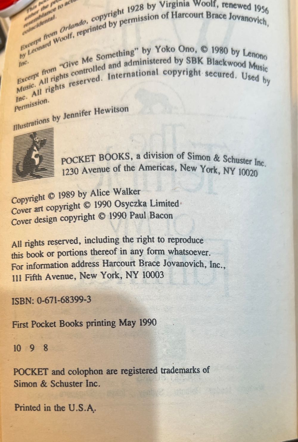 The Temple of My Familiar - Alice Walker (Harcourt Brace Jovanich, Publishers - Paperback) book collectible [Barcode 9780671683993] - Main Image 3