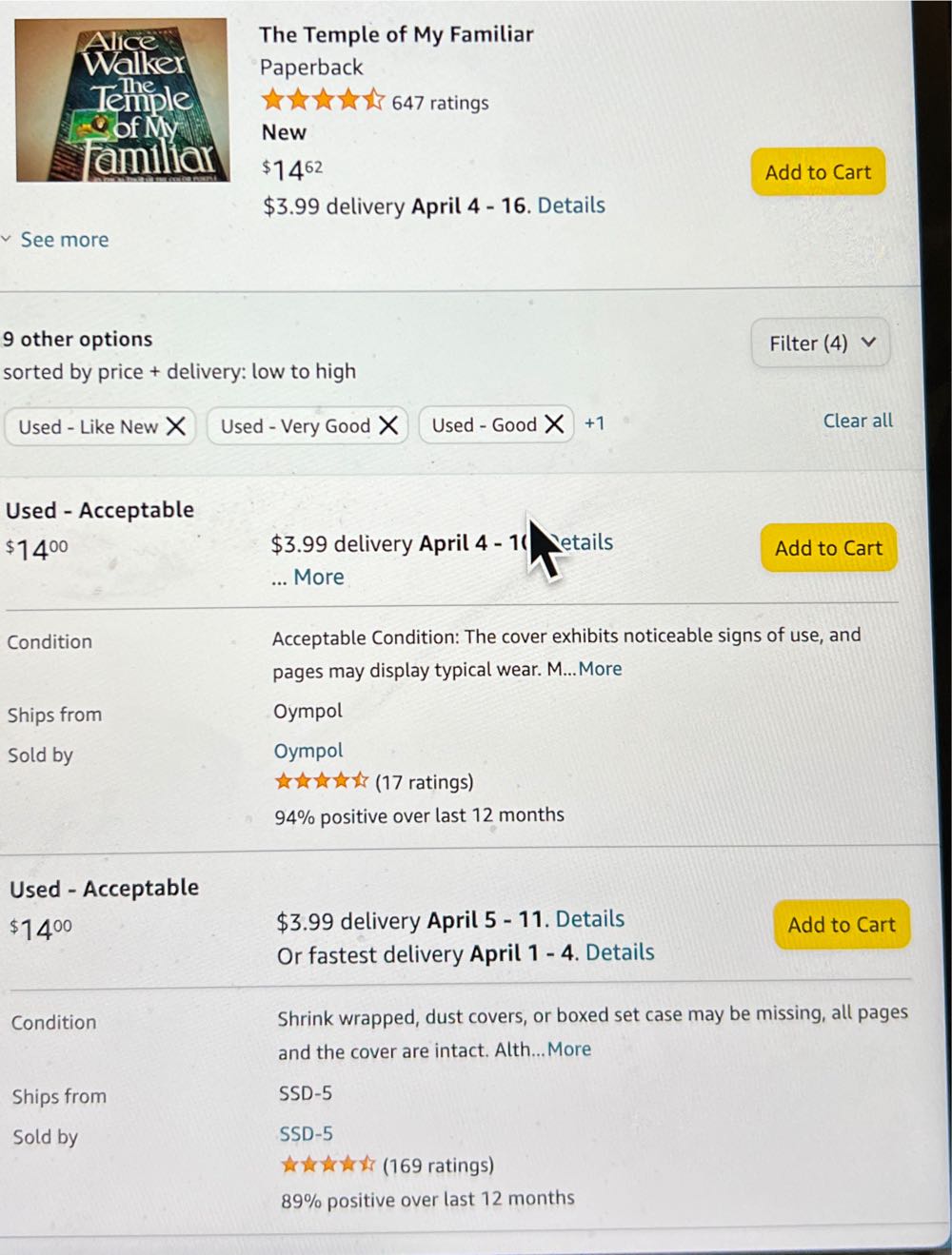 The Temple of My Familiar - Alice Walker (Harcourt Brace Jovanich, Publishers - Paperback) book collectible [Barcode 9780671683993] - Main Image 4