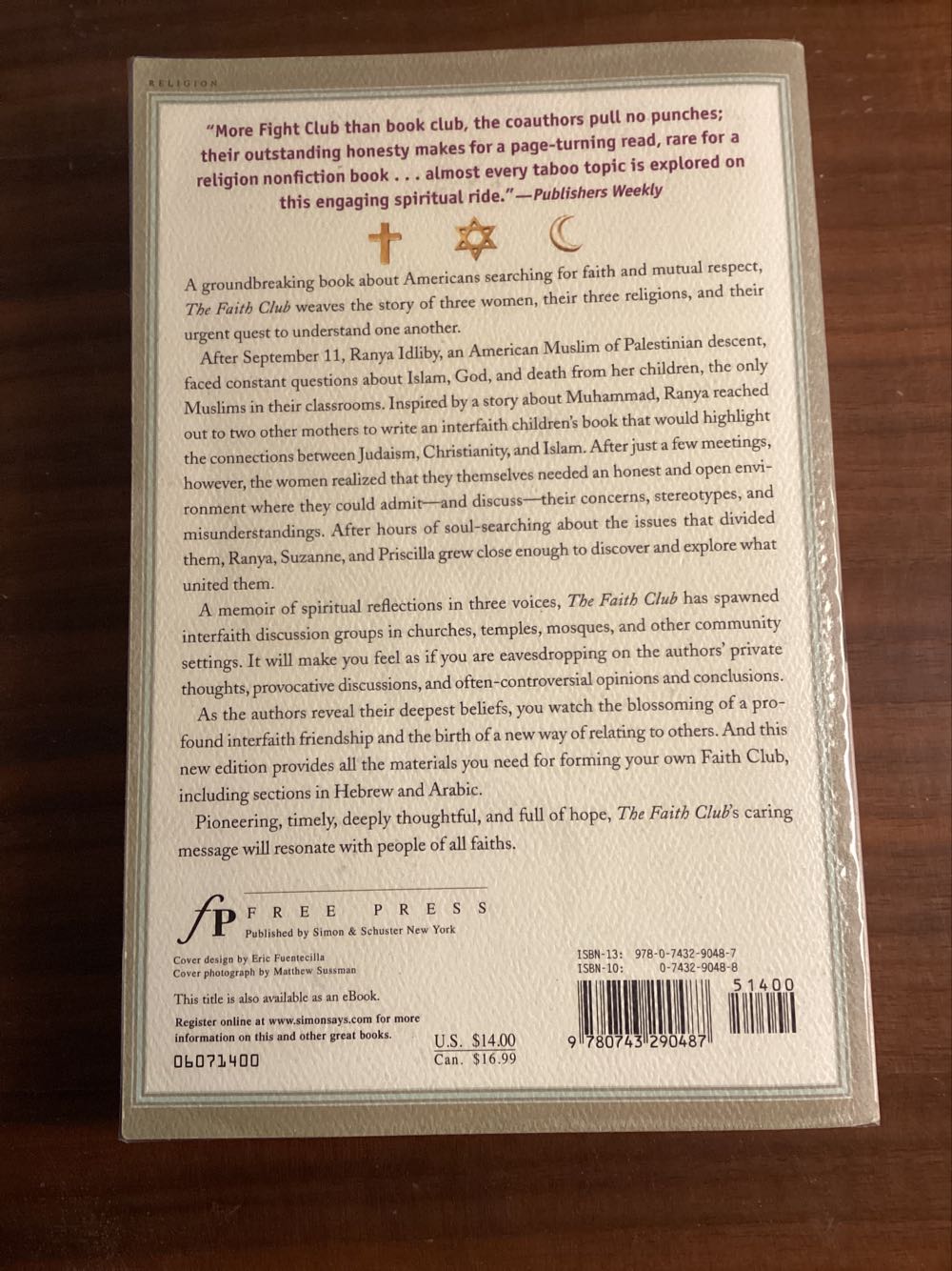 Faith Club: A Muslim, A Christian, A Jew: 3 Women Search for Understanding - Priscilla Walker (Free Press - Paperback) book collectible [Barcode 9780743290487] - Main Image 2