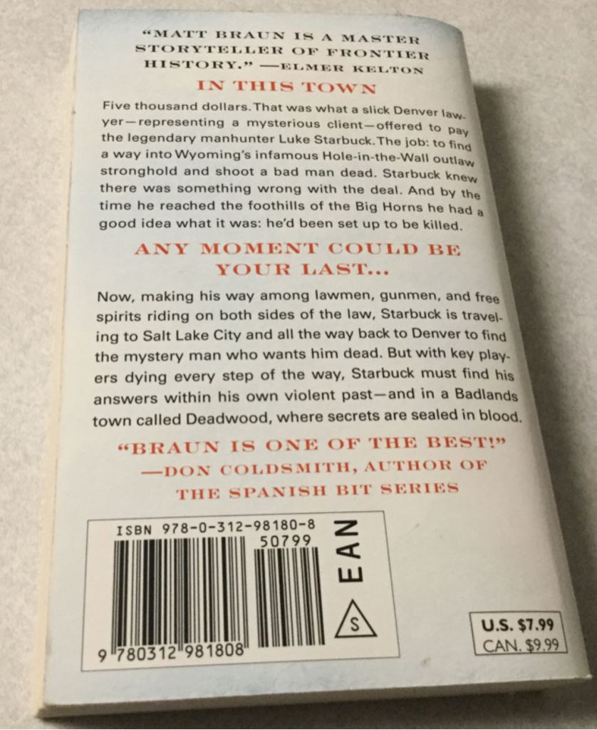 Deadwood - Matt Braun book collectible [Barcode 9780312981808] - Main Image 2