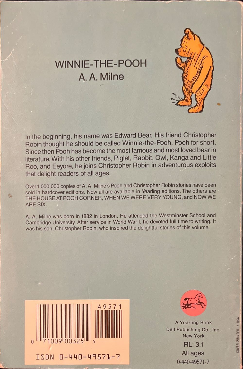 Winnie-the-Pooh - A.A Milne (Dell Yearling - Paperback) book collectible [Barcode 9780440495710] - Main Image 2