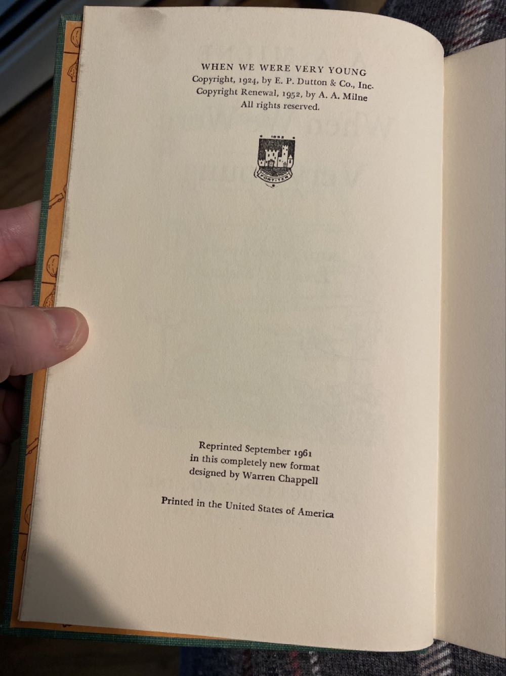 WHEN WE WERE VERY YOUNG - A. A. Milne (E.P. Dutton & Co) book collectible - Main Image 3