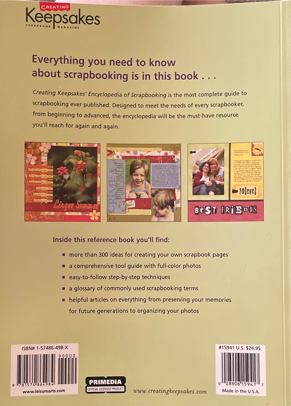 Encyclopedia of Scrapbooking - Traci White (Creating Keepsakes - Trade Paperback) book collectible [Barcode 9781574864984] - Main Image 2